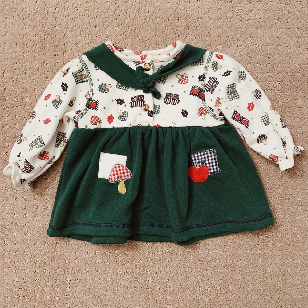 Vintage Mushroom Fleece Dress